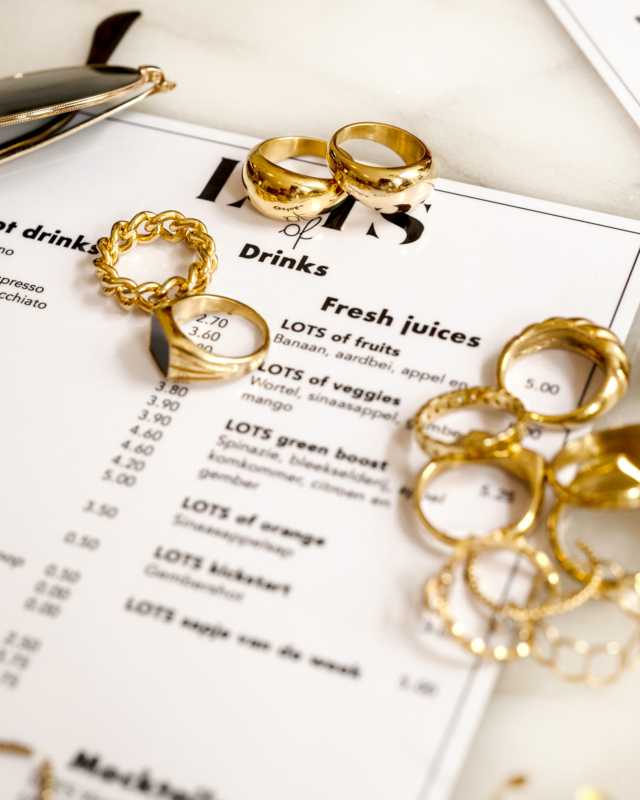 Gouden ringen mix chunky