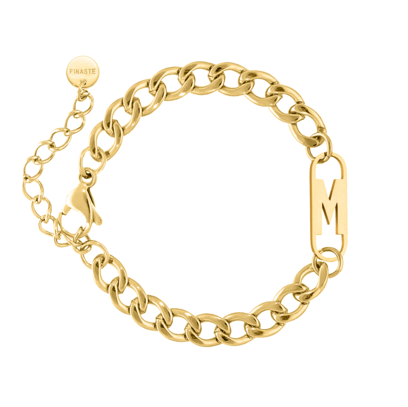 Letter Armband Charm Goudkleurig