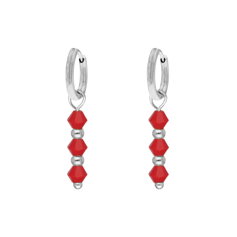 Oorbellen red beads