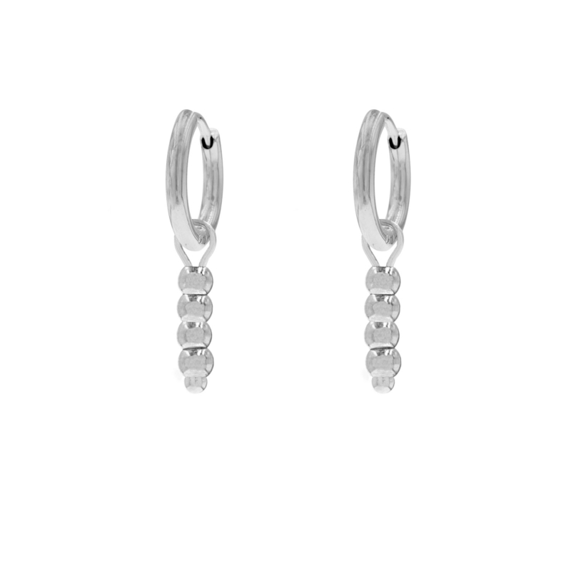 Oorringetjes met bolletjes hanger zilver