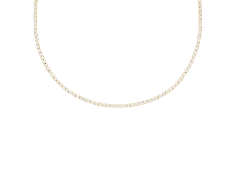 Opal tennis ketting goudkleurig