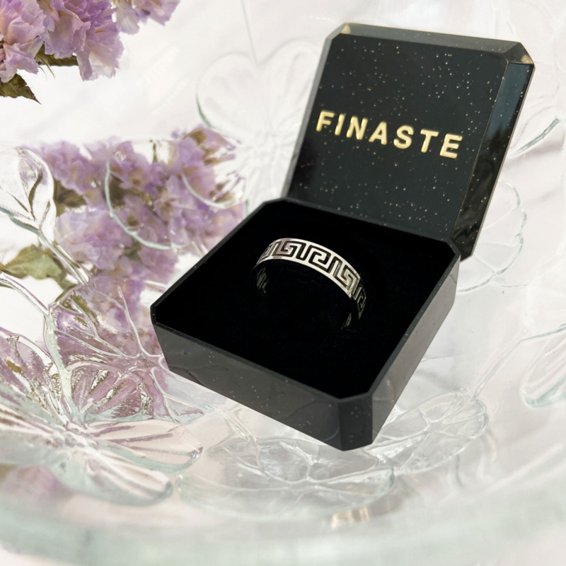 zilveren ring met print shoppen