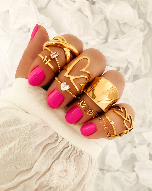 Zegelring big goud kleurig