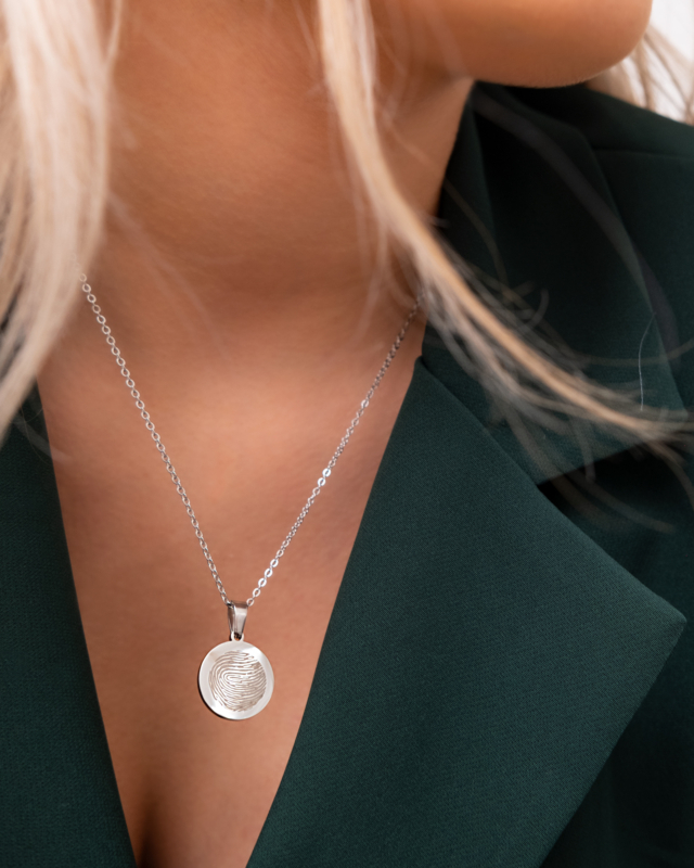 zilveren ketting met vingerafdruk