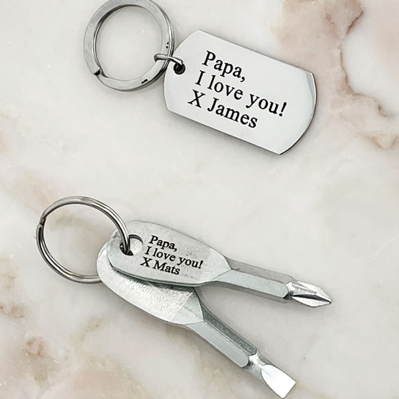 Sleutelhanger met tekst