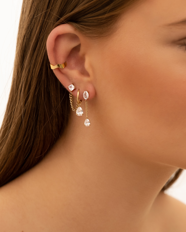 Gouden earparty met shine