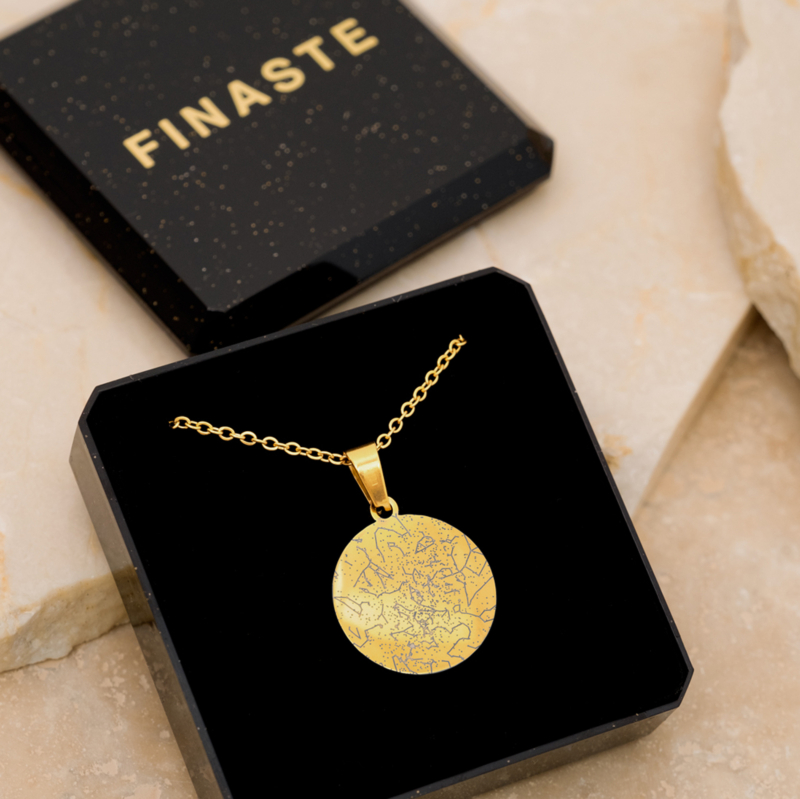 Gouden graveerbare ketting met sterrenhemel