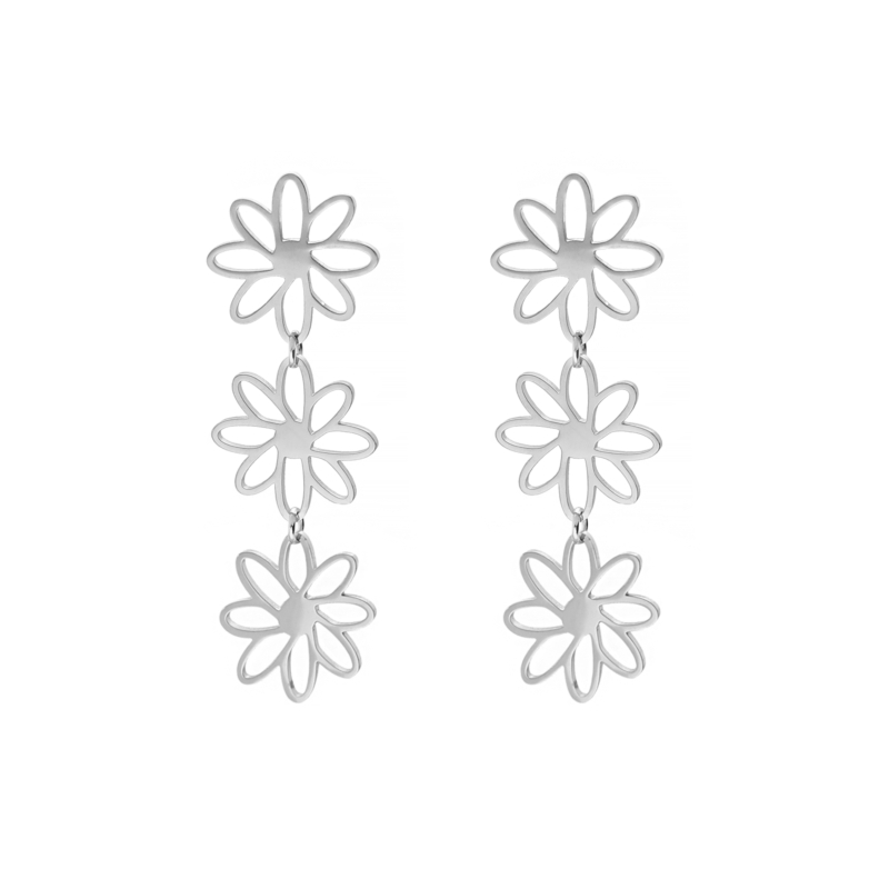 Triple flower earrings