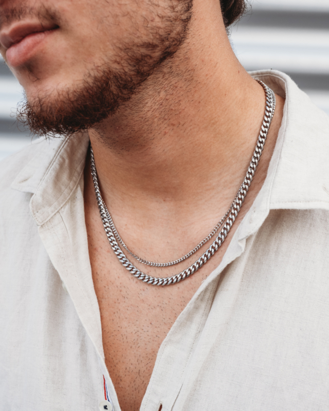 Mannen ketting zilver