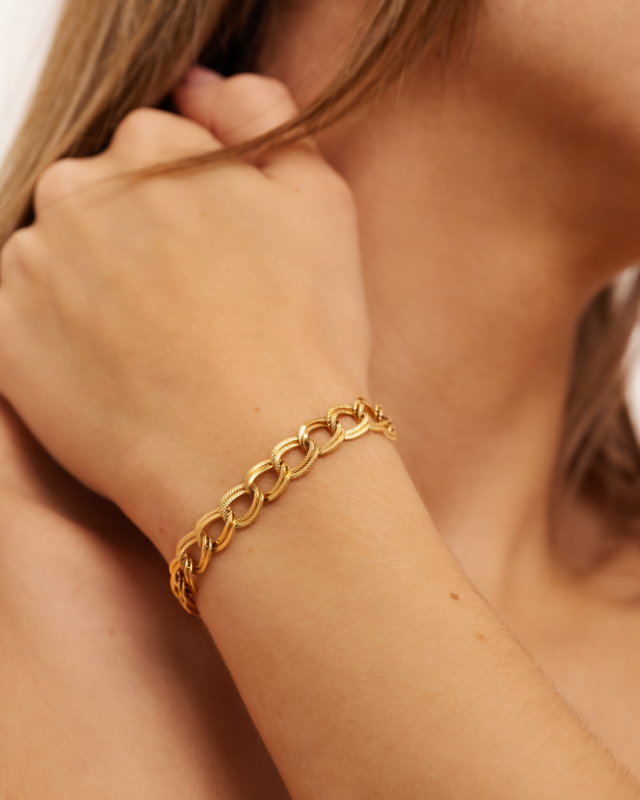 Gouden armband met chains