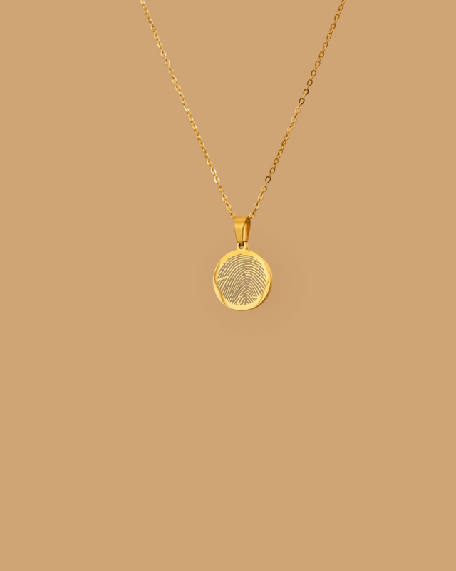 Gouden vingerafdruk ketting