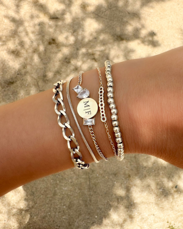Armparty voor in de zomer in het zilver
