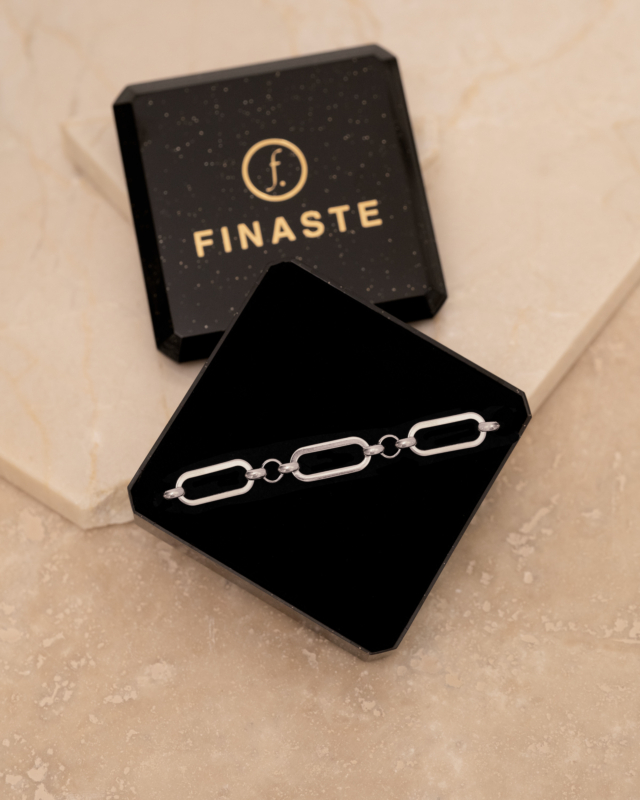 Zilveren chain armband in sieradendoosje