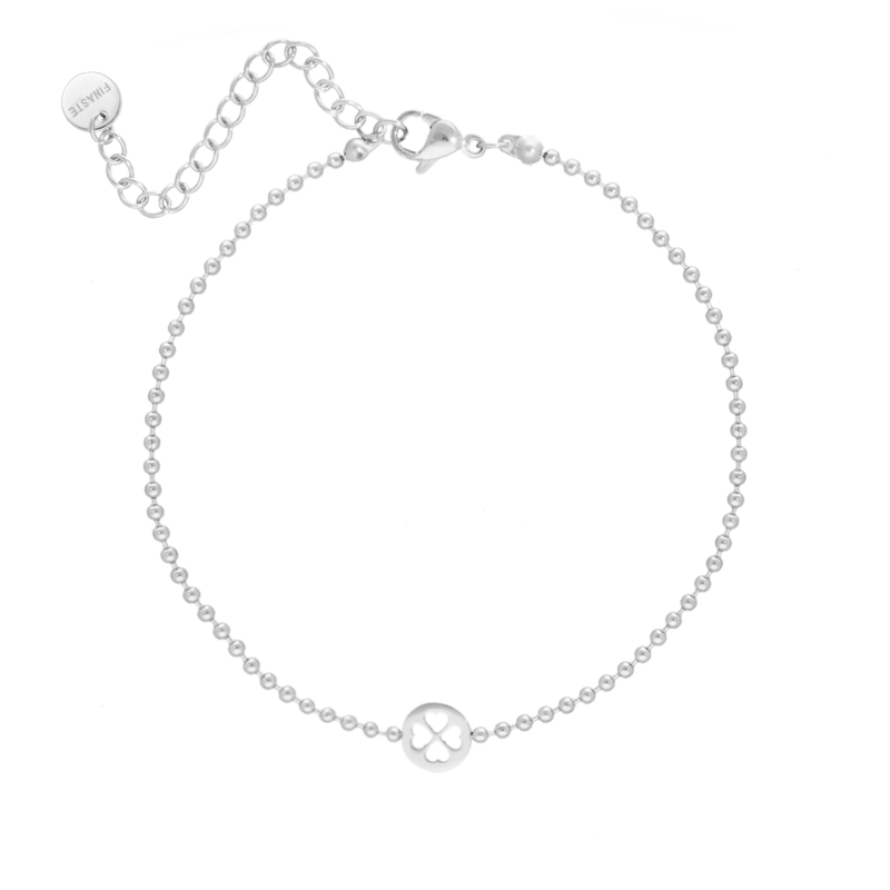 Zilveren enkelbandje klavertje