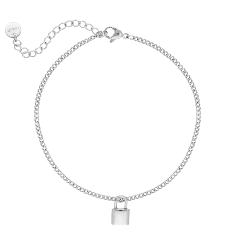 Zilveren enkelbandje met slotje