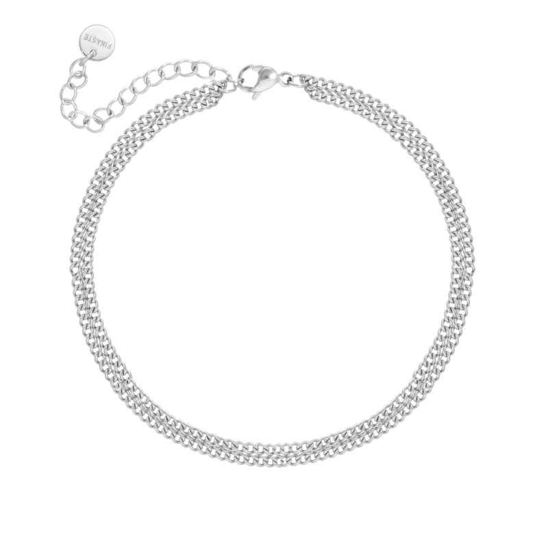 Zilveren enkelbandje dubbel