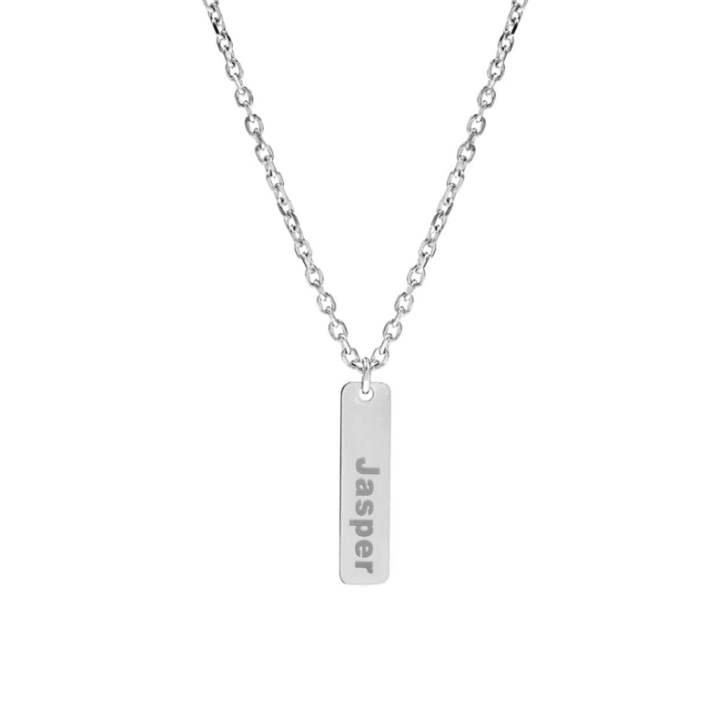 Zilveren ketting heren met tekst