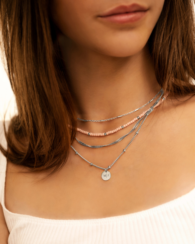 Zilveren ketting met initialen