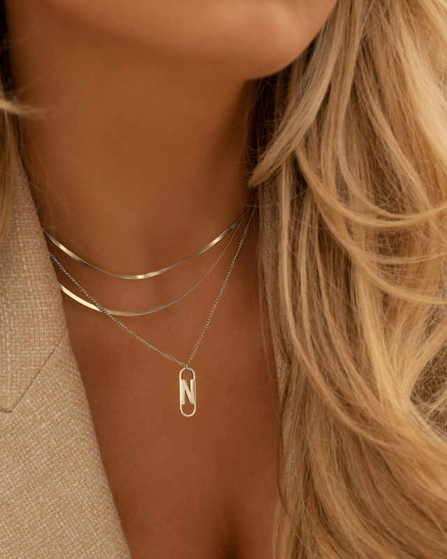 Platte snake ketting dubbel