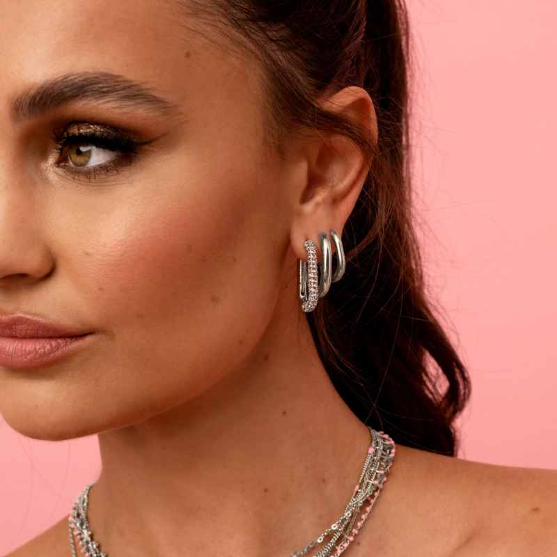 Chunky oval hoop earrings