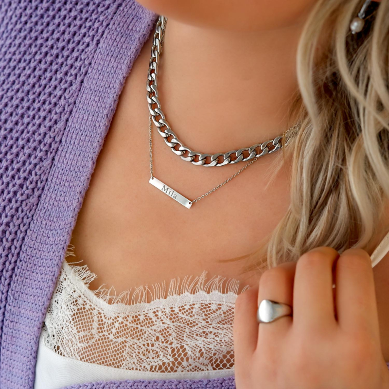 Moeder Dochter Kettingen set Graveerbaar