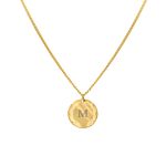 Coin necklace 1 initial goldplated
