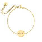 Armband 2 initials exclusive goudkleurig