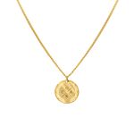 Coin necklace 4 initials goldplated