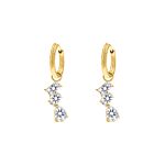 Triple gem earrings goldplated