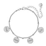 Armband met namen 4 muntjes