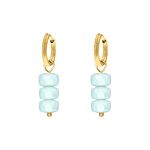 Baby blue oorbellen goudkleurig