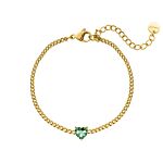 Birthstone heart armband goldplated