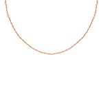 Gouden ketting met roze bolletjes