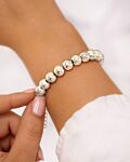 Statement armband met zilveren bolletjes