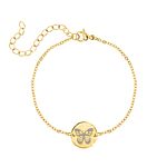 Birth month butterfly armband goudkleurig