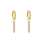 Oorbellen champagne beads goudkleurig