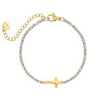 Cross & Tennis bracelet goldplated