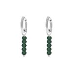 Earrings dark green beads