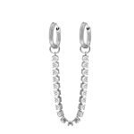 Double hoop tennis oorbel