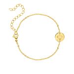 Armband 4 letters met mini coin goud kleurig