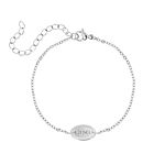 Trendy armbandje met 4 letters zilver