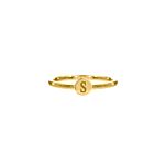 Graveerbare minimalistische ring met muntje goud