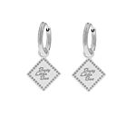 Oorbellen Quote Hanger Zilver