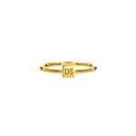 Gouden graveerbare ring met vierkantje
