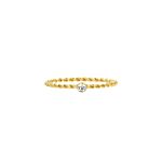 Gedraaid ringetje met steentje gold plated