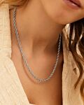 Gedraaide schakelketting zilverkleurig