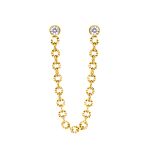 Double hoop sparkle oorbel goudkleurig