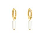 White stone earrings goldplated