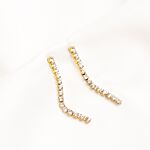 Shiny tennis earrings goudkleurig