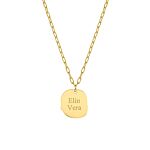 Graveerbare ketting charm goud kleurig